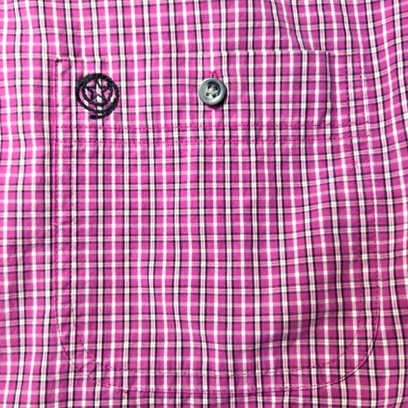 Wrangler George Strait Collection Pink Plaid Check One-Pocket Button-Down Shirt - Picture 6 of 6